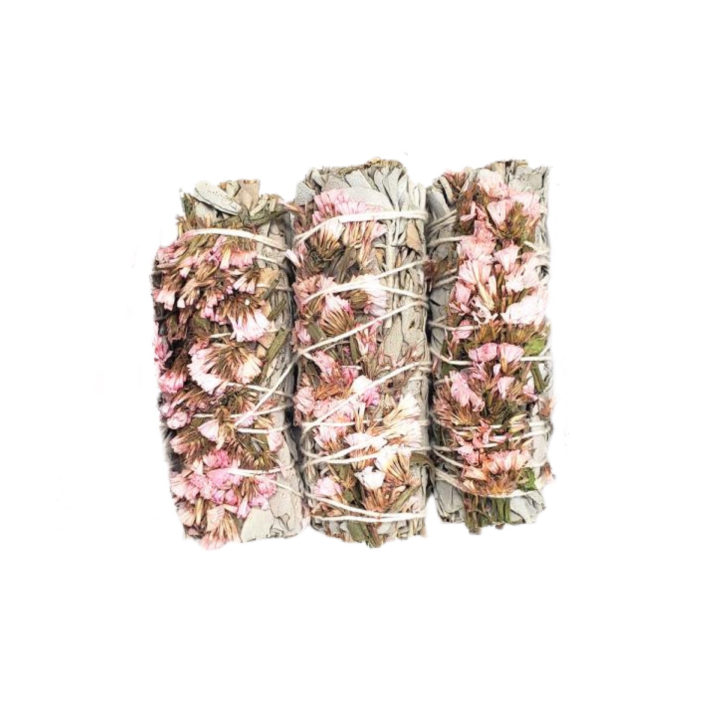 White Sage & Pink Sinuata 4" Smudge