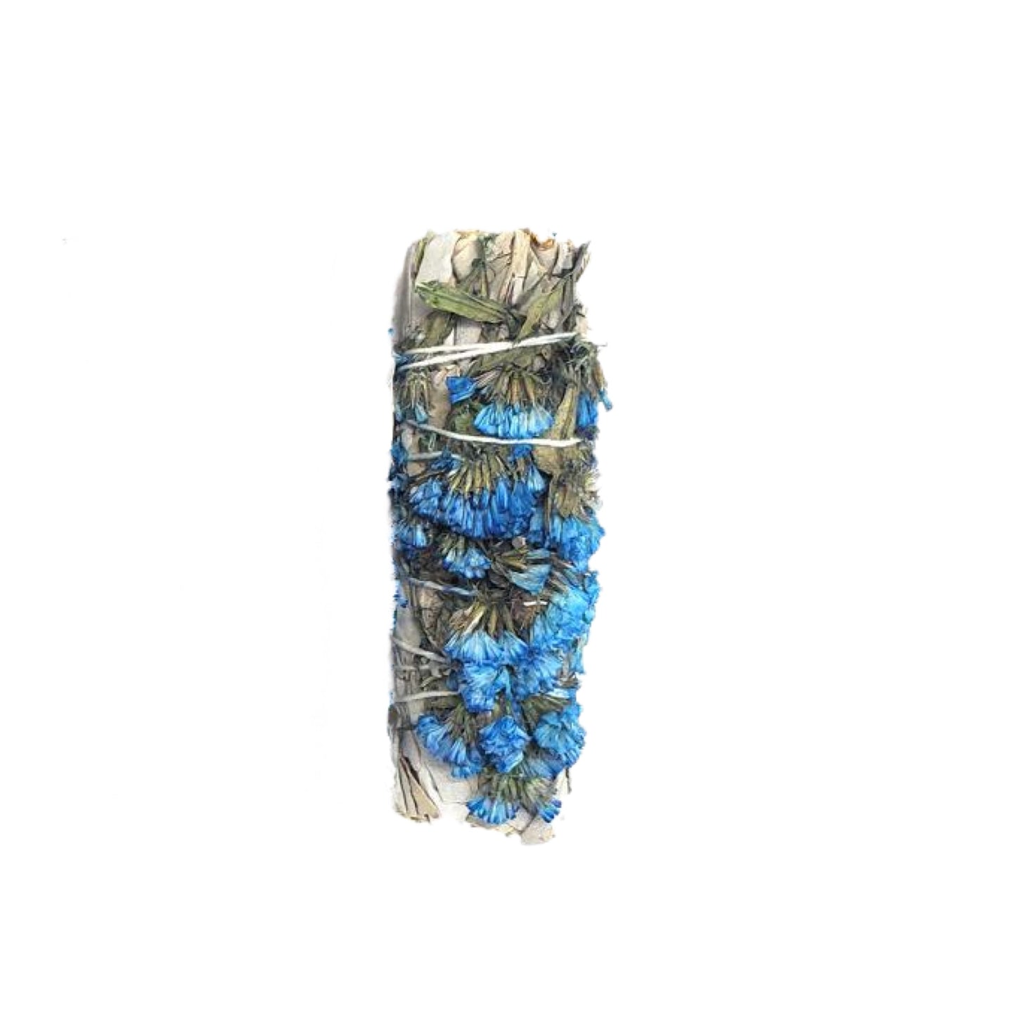 White Sage & Blue Sinuata 4" Smudge