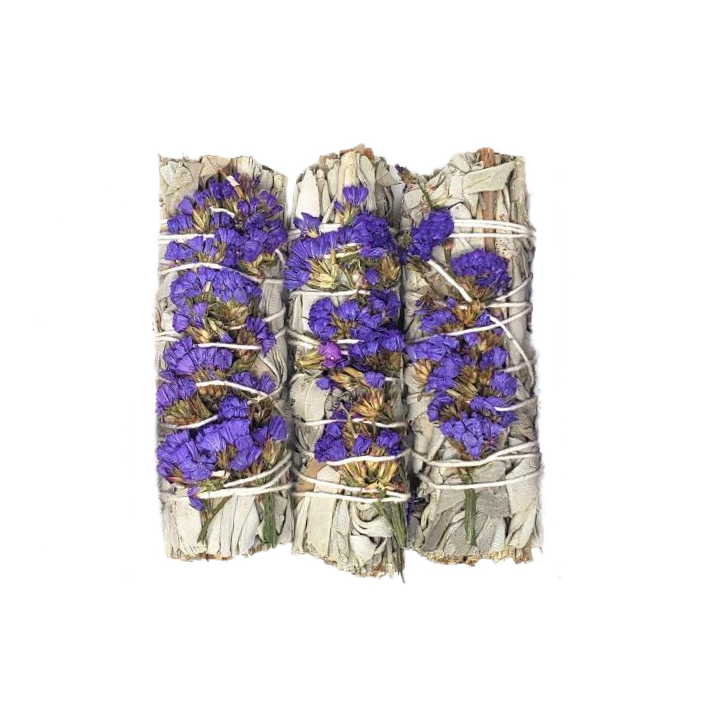 White Sage & Purple Sinuata 4" Smudge